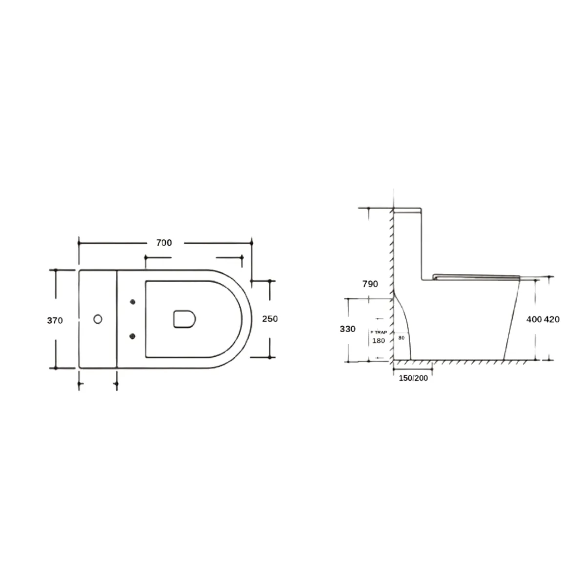 Eaco T988 Tornado Flush Toilet Bowl - view 4